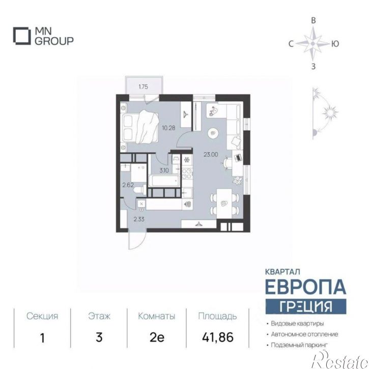 1-комн квартира в новом доме ул Юго-Западная, 19,  д. 19