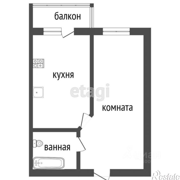 1-комн квартира ул Воробьева, 38 1,  д. 38 1,  к. 1