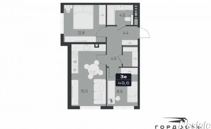 3-комн квартира в новом доме пр-кт Ленинского Комсомола, 50А,  д. 50А