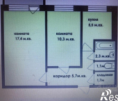 2-комн, 44кв м, этаж 2/5 улица Артёма, 26