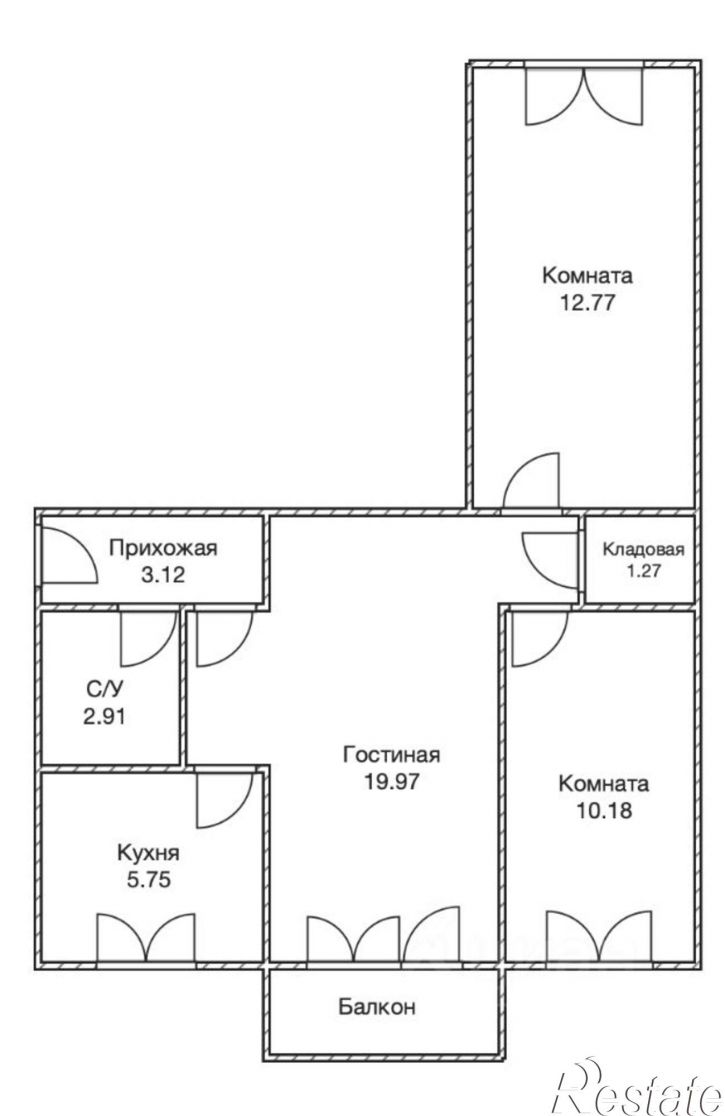 3-комн квартира улица Жуковского, 73,  д. 73