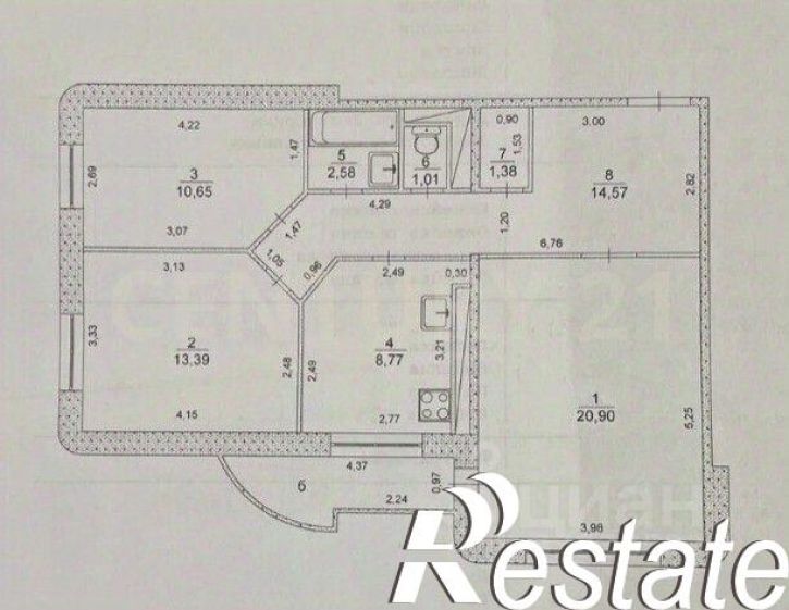 3-комн квартира улица Пушкарёва, 44А,  д. 44А