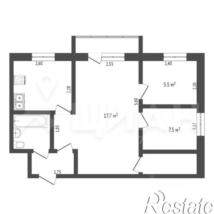 3-комн квартира улица Врача Михайлова, 37,  д. 37