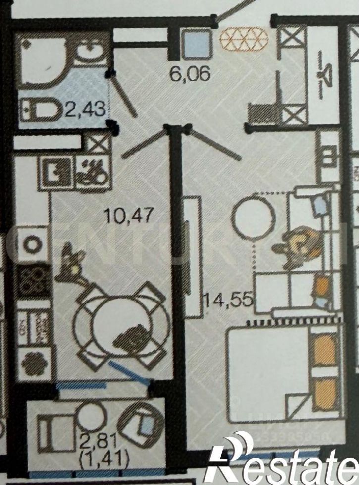 1-комн квартира улица Генерала Мельникова, 1,  д. 1