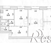 3-комн, 48кв м, этаж 1/5 улица Рябикова, 88