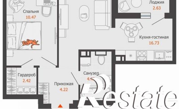 1-комн квартира в новом доме проспект Авиастроителей, 32,  д. 32