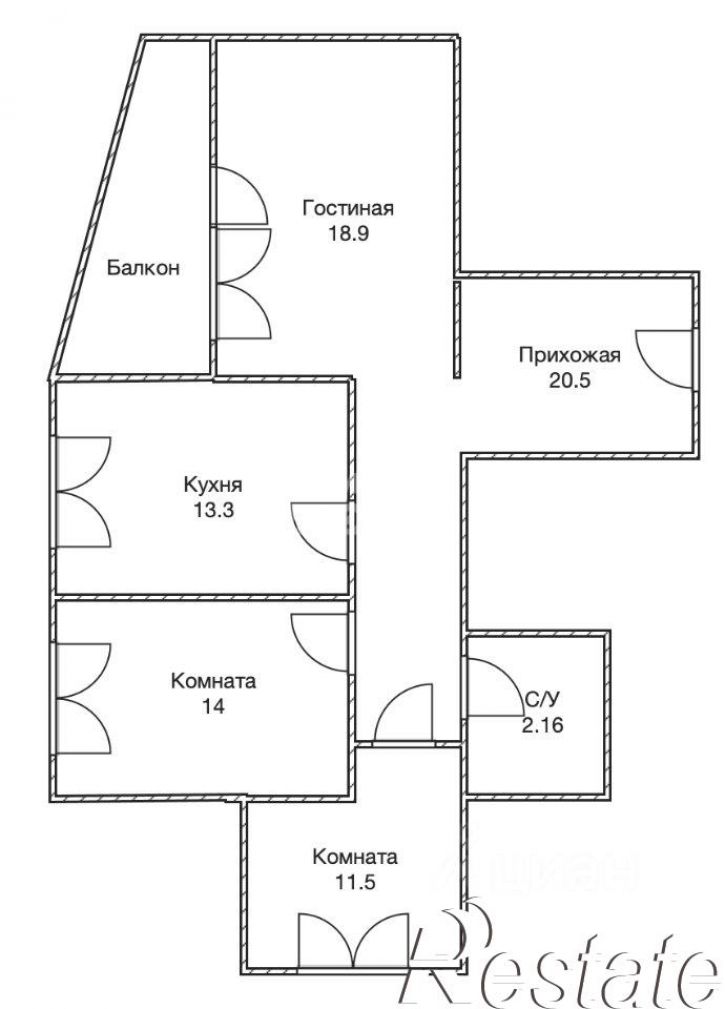 3-комн квартира улица Терешковой, 6Б,  д. 6Б
