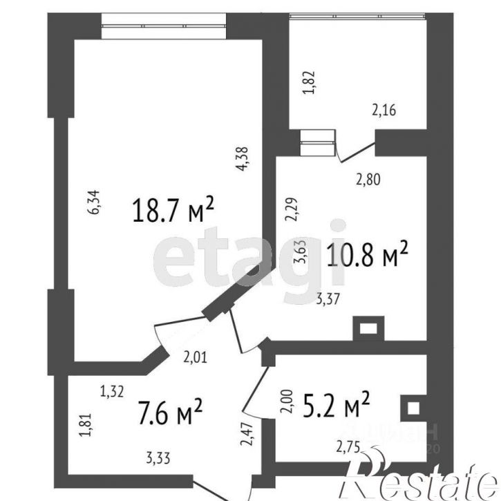 1-комн квартира улица Терешковой, 6Б,  д. 6Б