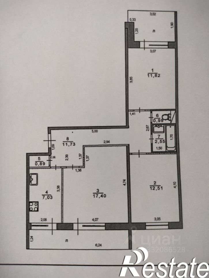 3-комн квартира проспект Генерала Тюленева, 27,  д. 27