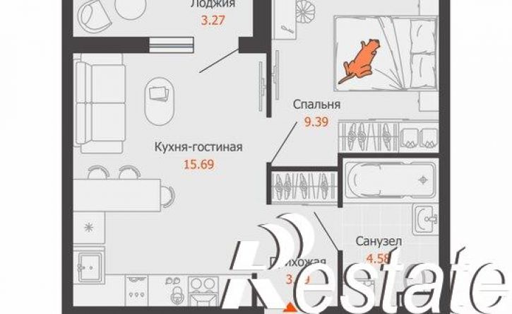 1-комн квартира в новом доме проспект Авиастроителей, 32,  д. 32