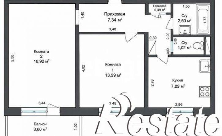 2-комн квартира проспект Врача Сурова, 1,  д. 1