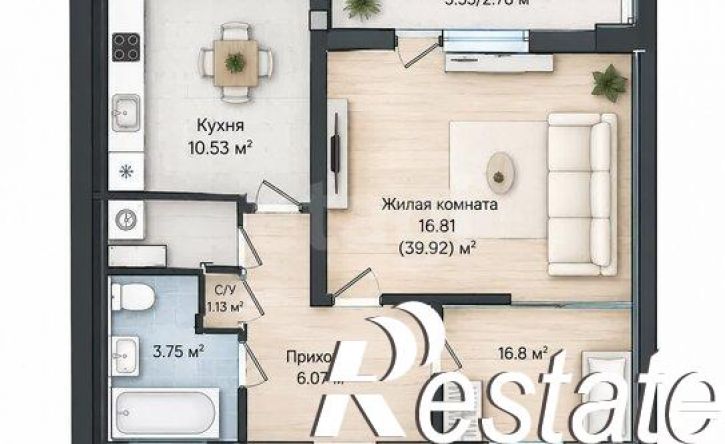 1-комн квартира проспект Генерала Тюленева, 44,  д. 44