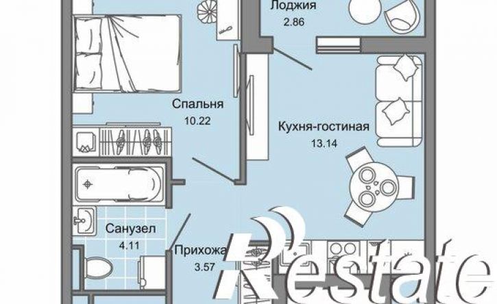 1-комн квартира в новом доме проспект Авиастроителей, 32,  д. 32