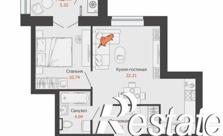 1-комн квартира в новом доме проспект Генерала Тюленева, 38,  д. 38