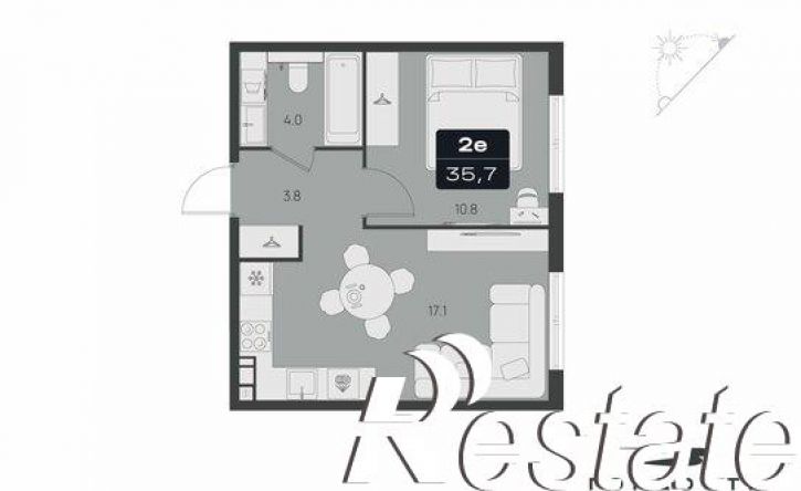 2-комн квартира в новом доме 5-й Янтарный переулок, 13А,  д. 13А